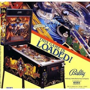 Black Rose Pinball Flyer Original 1992 NOS Pirate Ship Skulls Art Vintage Retro